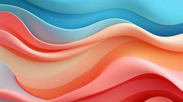 smooth wavy segments made of gossamer silk, intricate details 8K, harmonious waves, vibrant Pastel Silk Abstract Colorful Background AI Generated photo