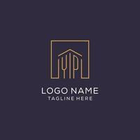 inicial yp logo con cuadrado líneas, lujo y elegante real inmuebles logo diseño vector