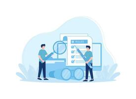 Checking business rules concept flat illustration vector