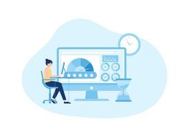 Website speed test concept flat illustration vector