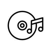 compacto Dto con musical Nota símbolo, música discos compactos icono en línea estilo diseño aislado en blanco antecedentes. editable ataque. vector