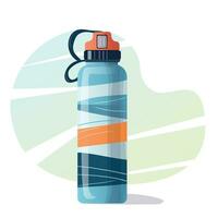 A water Bottle for Sports activities. Plastic container for liquid. vector