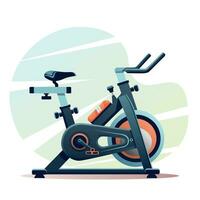 Exercise bike for sports. Equipment for a fitness room. Cardio tool. vector