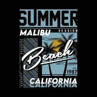 summer malibu beach lettering typography vector, abstract graphic, illustration, for print t shirt vector