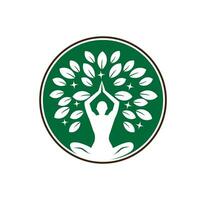 stock de diseño de logotipo de yoga. meditación humana en la ilustración de vector de flor de loto
