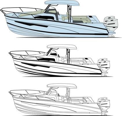 High quality Fishing boat vector for Sea Which is printable on various materials.