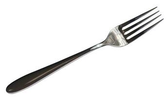 New stainless steel fork on a white isolated background photo