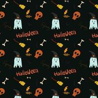 Halloween details pattern vector illustration