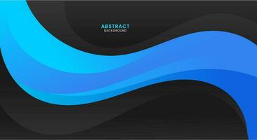 Abstract black and blue wave background vector