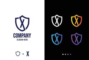 Letter x logo concept, secure x logotype in various forms vector