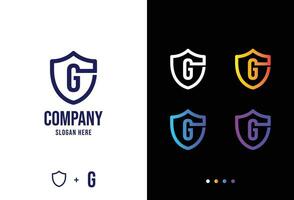 Letter g logo concept, secure g logotype in various forms vector