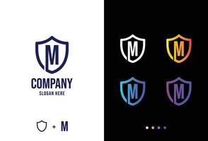 Letter m logo concept, secure m logotype in various forms vector