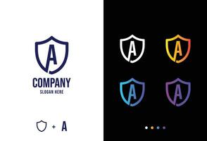 Letter a logo concept, secure a logotype in various forms vector