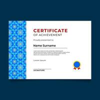 Mandala Pattern Certificate Template Design vector