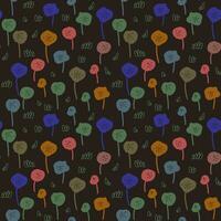 Seamless pattern with creative decorative flowers in scandinavian style. Repeatable design for backgrounds, fabric, textile. Vector backdrop.