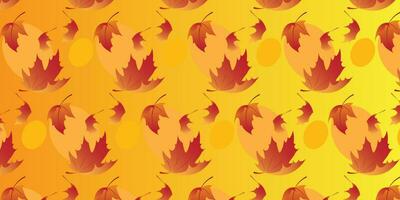 The background design with leaf patterns is suitable for the autumn theme. vector