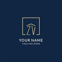 Initial ZV square lines logo, modern and luxury real estate logo design vector