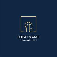 Initial YG square lines logo, modern and luxury real estate logo design vector