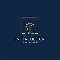 inicial nq cuadrado líneas logo, moderno y lujo real inmuebles logo diseño vector