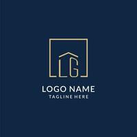 Initial LG square lines logo, modern and luxury real estate logo design vector