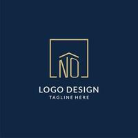 inicial No cuadrado líneas logo, moderno y lujo real inmuebles logo diseño vector