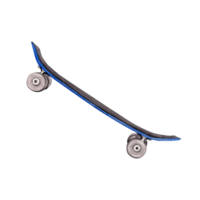 Blue skateboard side view. Watercolor illustration on transparent background. 90s and 80s hand drawn design element. For T-shirt, backpack, fabric, magazine, card and party invitation designs. png