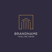 Initial TT logo with square lines, luxury and elegant real estate logo design vector