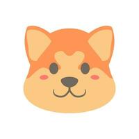 Cute dog animal of face design vector illustration in a flat style