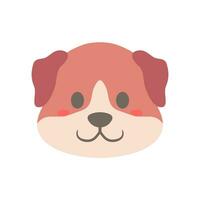 Cute dog animal of face design vector illustration in a flat style