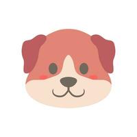 Cute dog animal of face design vector illustration in a flat style