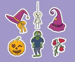 Halloween Sticker Collection, Halloween Element Collection vector