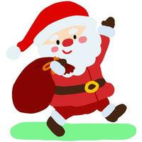 Santa Claus walking with bag vector