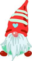 cute abstract christmas santa gnome vector