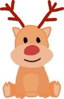 cute color cartoon reindeer sitting vector