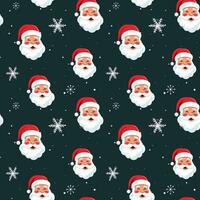 Winter seamless pattern with Santa Claus. Christmas vector pattern. Winter background