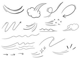 Line movement element decoration icon. Hand drawn doodle line element arrow vector