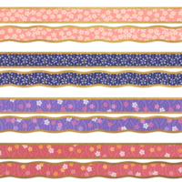 fitas washi flores e fundo renda png