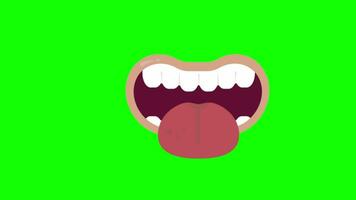 Vector cartoon mouth on green screen. They will bring your character designs to life. Seamless loop animations video