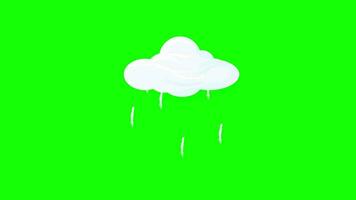 vetor desenho animado chovendo nuvens em verde tela. elas vai trazer seu personagem desenhos para vida. desatado ciclo animação video