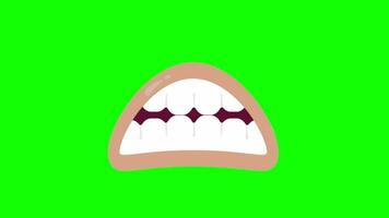 Vector cartoon mouth on green screen. They will bring your character designs to life. Seamless loop animations video