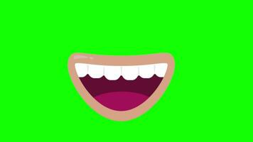 Vector cartoon mouth on green screen. They will bring your character designs to life. Seamless loop animations video