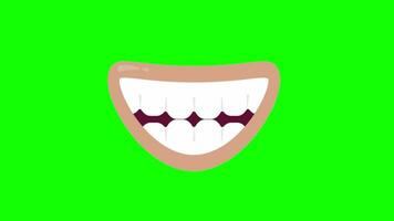 Vector cartoon mouth on green screen. They will bring your character designs to life. Seamless loop animations video