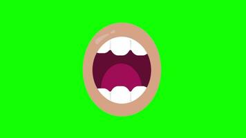 Vector cartoon mouth on green screen. They will bring your character designs to life. Seamless loop animations video