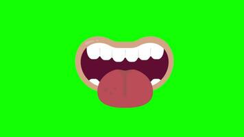 Vector cartoon mouth on green screen. They will bring your character designs to life. Seamless loop animations video