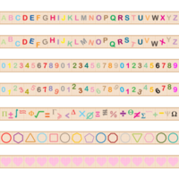 Ribbons Alphabet Numbers png