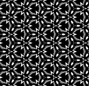 patrón abstracto sin costuras en blanco y negro. fondo y telón de fondo. diseño ornamental en escala de grises. adornos de mosaico. ilustración gráfica vectorial. vector