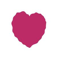 mano dibujado ondulado oscuro rosado corazón aislado en blanco antecedentes. amor símbolo. vector ilustración