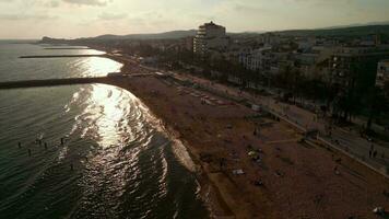 solnedgång faller på sitges, barcelona video