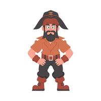 Pirate cartoon character illustration vector