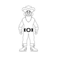 A cartoon pirate with a beard and hat vector